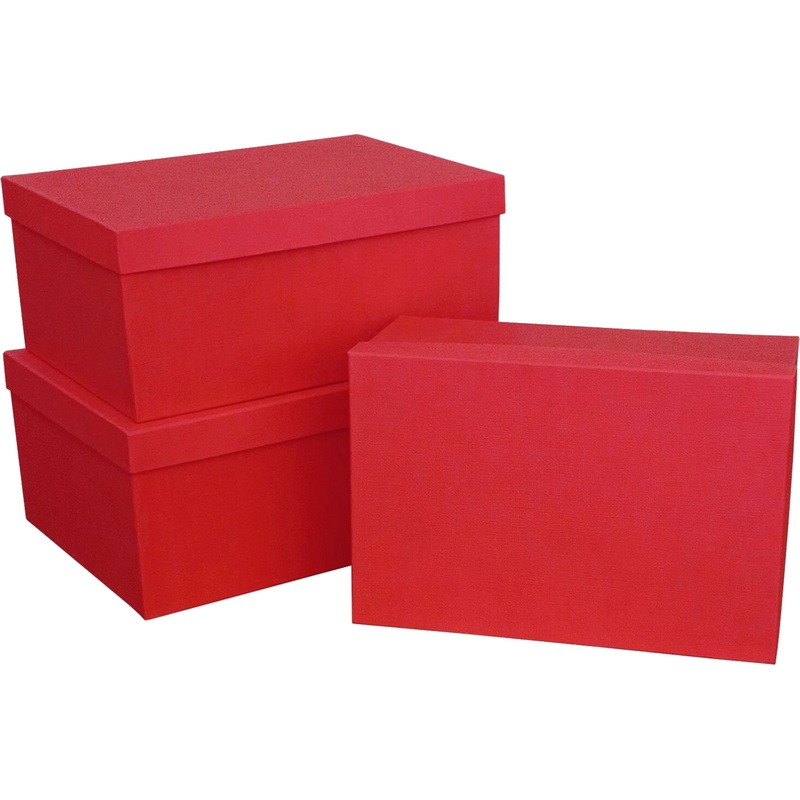 Изображение товара Набор подарочных коробок Рута Упак 3 в 1 Рогожка красных 3 шт отзывы