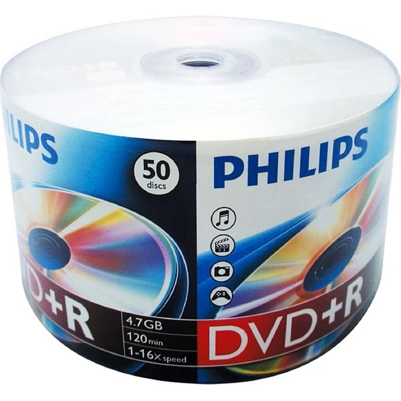 Изображение товара Диск DVD+R Philips 4.7 ГБ 16x bulk 50 штук