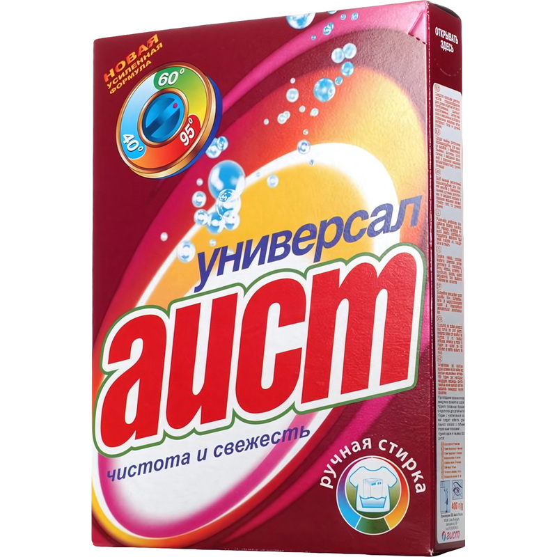 Изображение товара Порошок стиральный автомат Аист Универсал 0.4 кг для белого и цветного белья