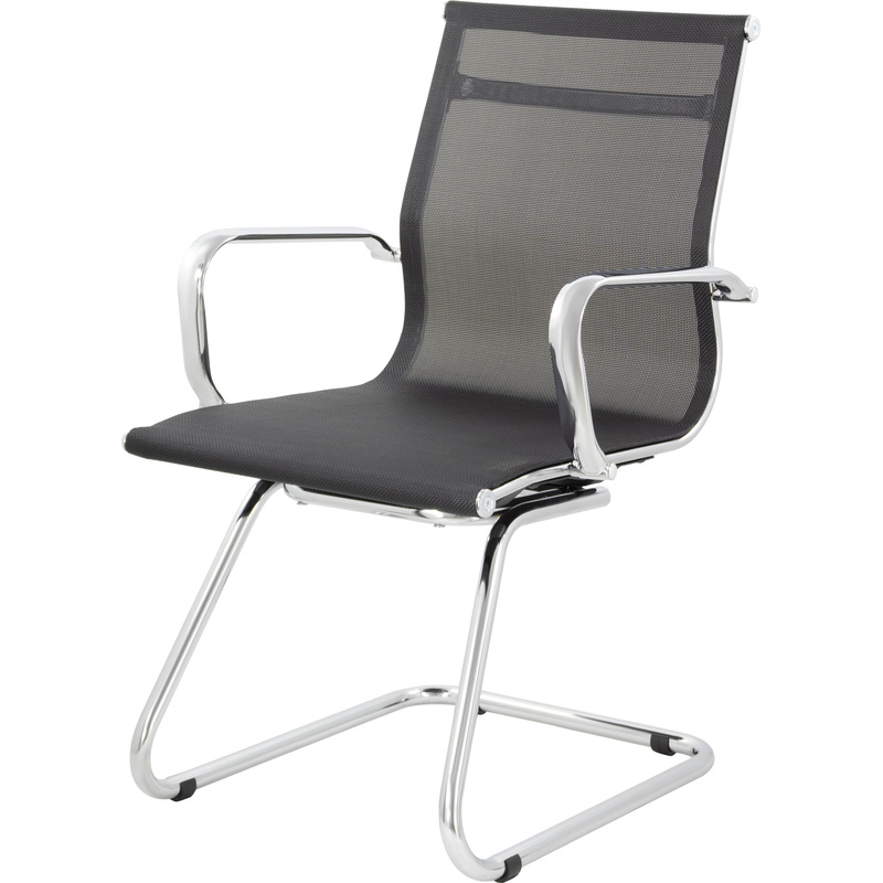 Изображение товара Конференц-кресло Кайман чёрное с хромированными элементами для офисов