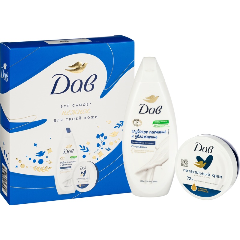 Изображение товара Подарочный набор косметики для женщин Dove с кремом и гелем