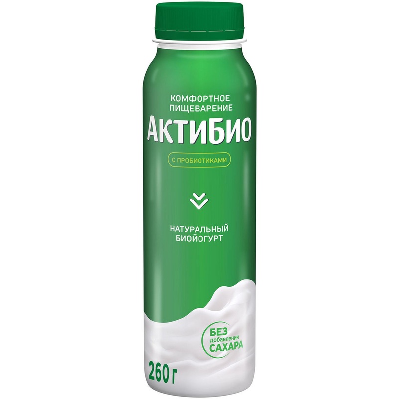 Изображение товара Йогурт питьевой АктиБио натуральный 1.8% 260 г