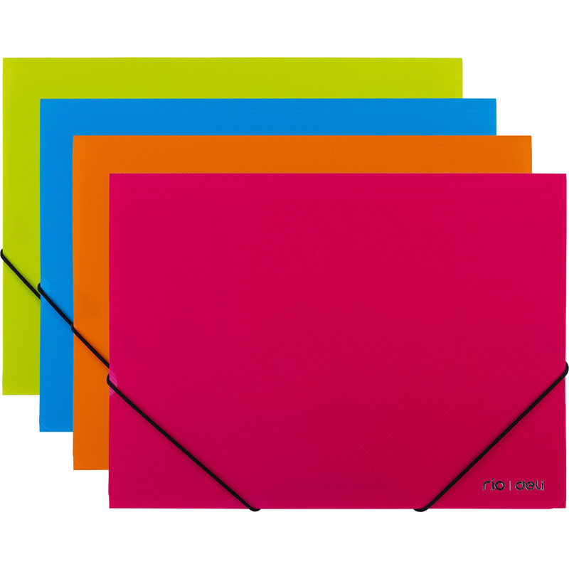 Изображение товара Папка на резинках Deli Rio А4 40 мм пластиковая до 400 листов