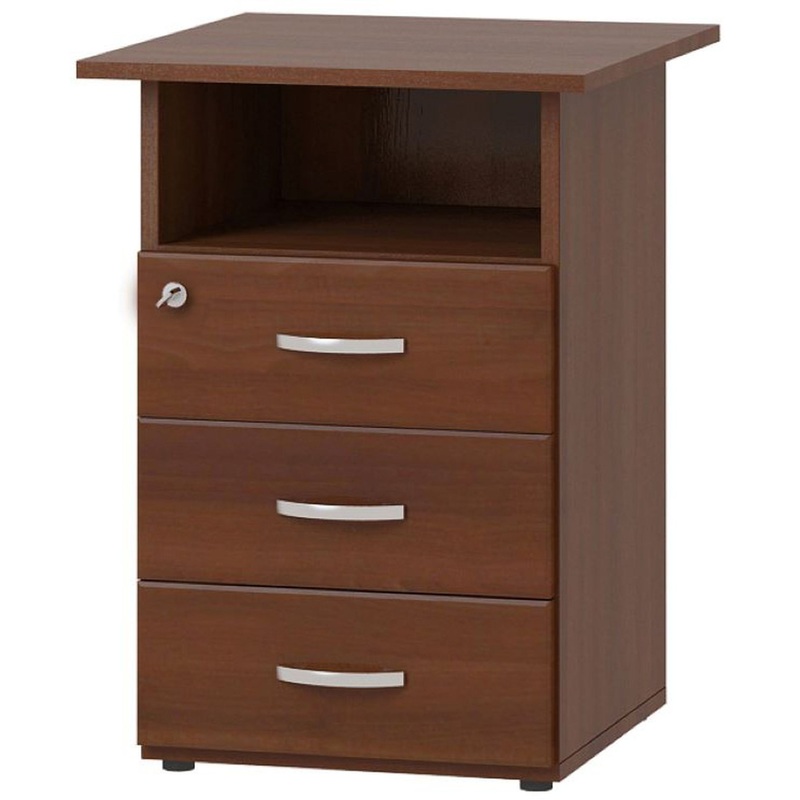 Изображение товара Тумба приставная Гермес Тм01.2 с замком, 3 ящика, орех мария луиза