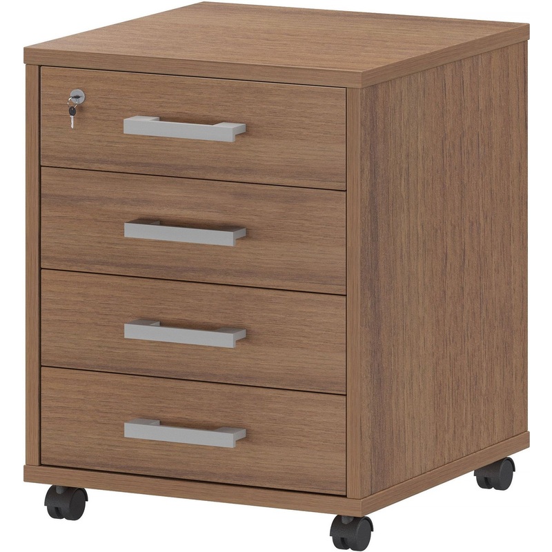 Изображение товара Тумба подкатная Арго АТЛ-04 с замком (орех гварнери, 440х450х600 мм, 4 ящика)