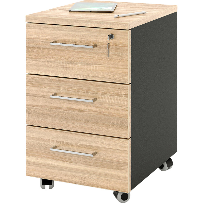 Изображение товара Тумба подкатная Zamm Формат 11483 с центральным замком (дуб бардолино, 410х500х613 мм)