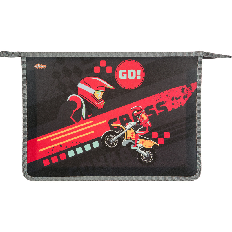 Изображение товара Папка для тетрадей Комус Класс Motocross А4 пластиковая с молнией