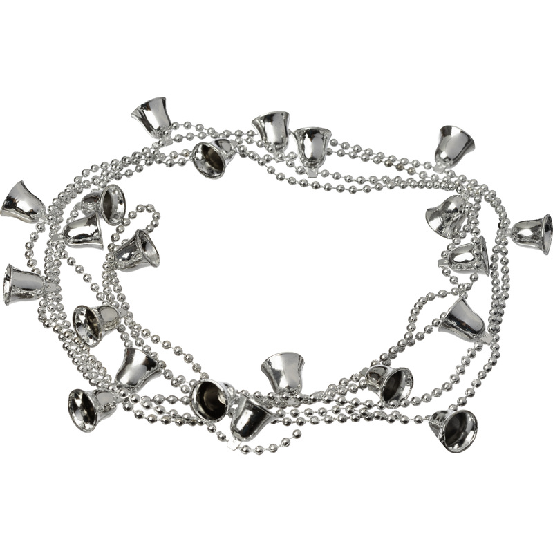 Изображение товара Бусы новогодние на ёлку Miland Колокольчики 270 см пластиковые серебристые