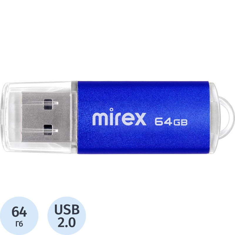 Изображение товара Флешка USB 2.0 64 ГБ Mirex Unit (13600-FMUAQU64)