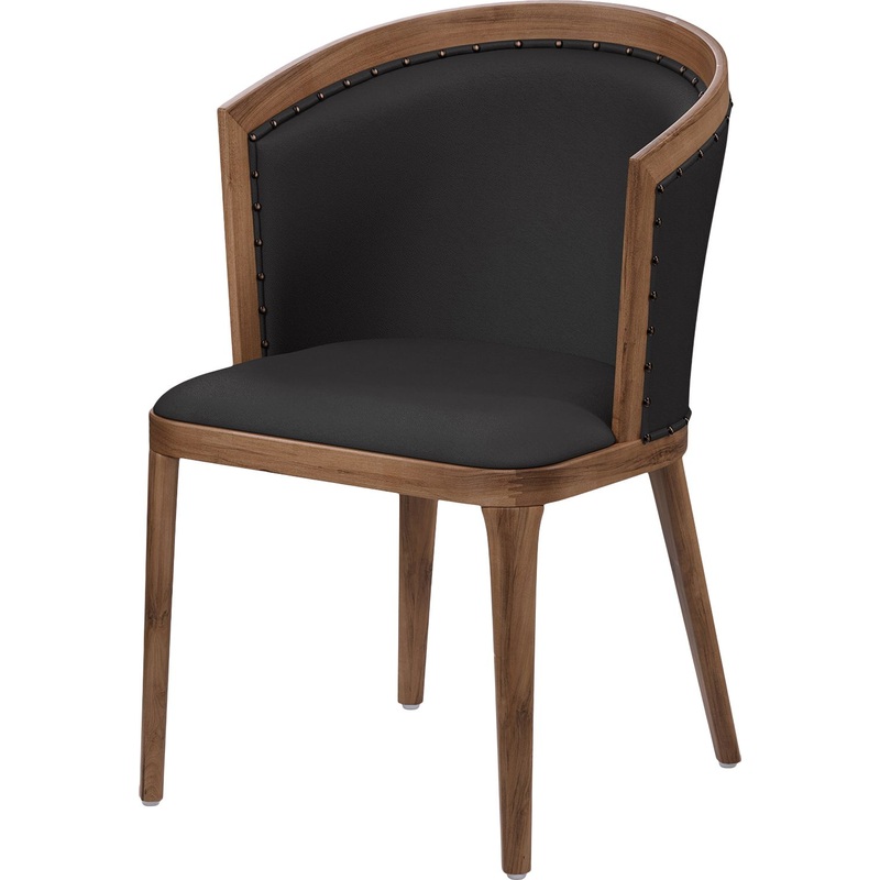 Изображение товара Стул обеденный Bizotti чёрный из экокожи и массива дерева