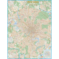 Карта Москвы территориально-административная 1:21 000 настенная 206x155  см