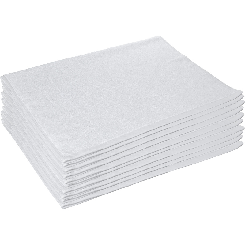 Изображение товара Набор махровых полотенец 10 штук 40x70 см белые для гостиниц и дома