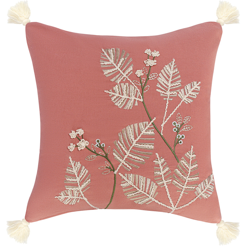 Изображение товара Подушка декоративная Tkano Garden revival 45x45 см хлопок розовая