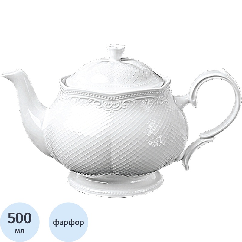 Изображение товара Заварочный фарфоровый чайник Noble Aristocrat 500 мл с рисунком