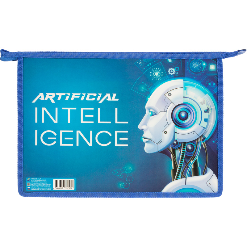 Изображение товара Папка для тетрадей Искуственный интелект А4 на молнии с одним отделением яркий дизайн