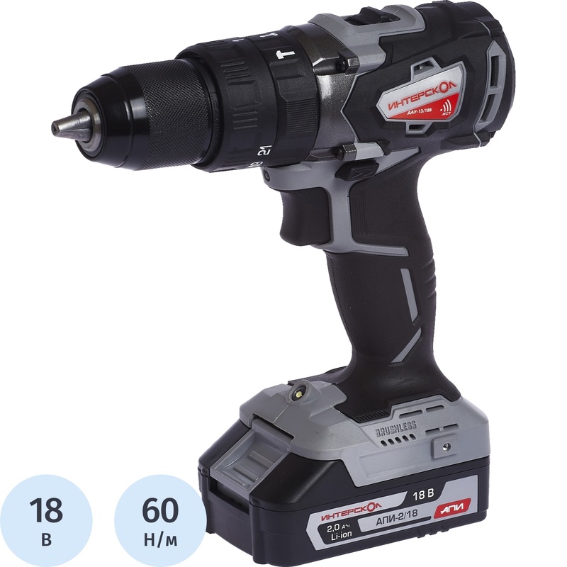 Изображение товара Аккумуляторная дрель-шуруповерт Интерскол ДАУ-13/18В профессиональная