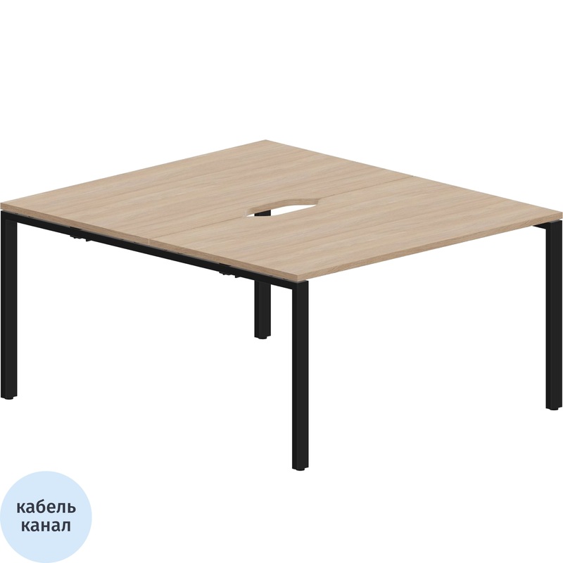 Изображение товара Стол прямой Strike дуб светлый/чёрный 1380х1566х750 мм