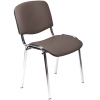 Стул офисный Easy Chair Изо коричневый искусственная кожа металл  хромированный (550733)