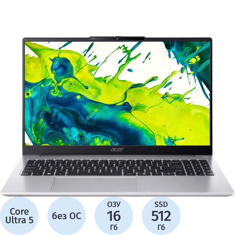 Изображение товара Ноутбук Acer Aspire Lite 15 AL15-74P-569P 15.6" серебристый Intel Core Ultra 5 125H/16 ГБ/SSD 512 ГБ (NX.DQSCD.002)