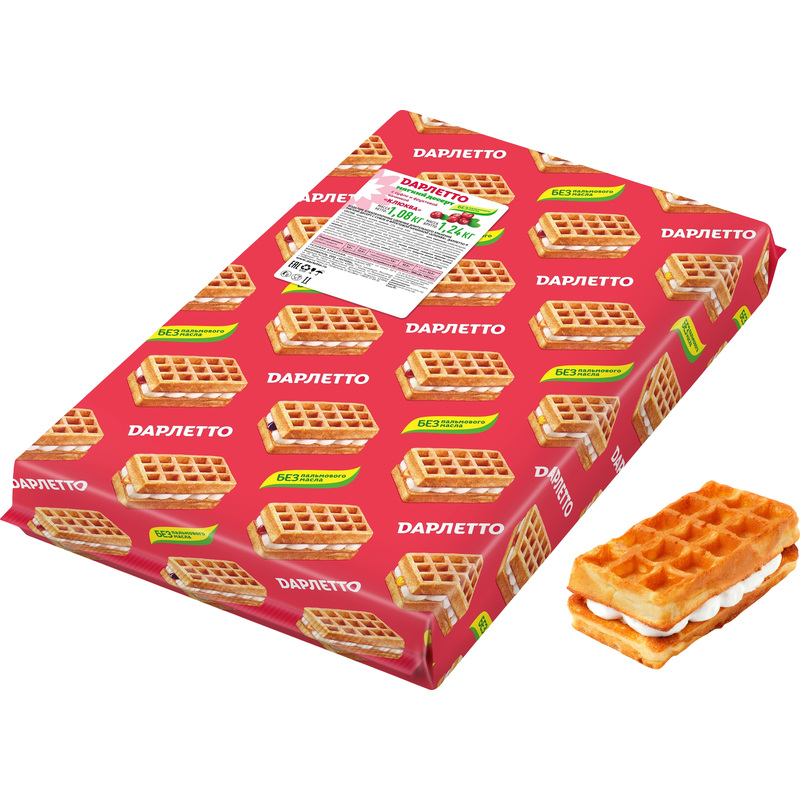 Изображение товара Вафли Дарлетто с клюквой и взбитыми сливками 1.08 кг