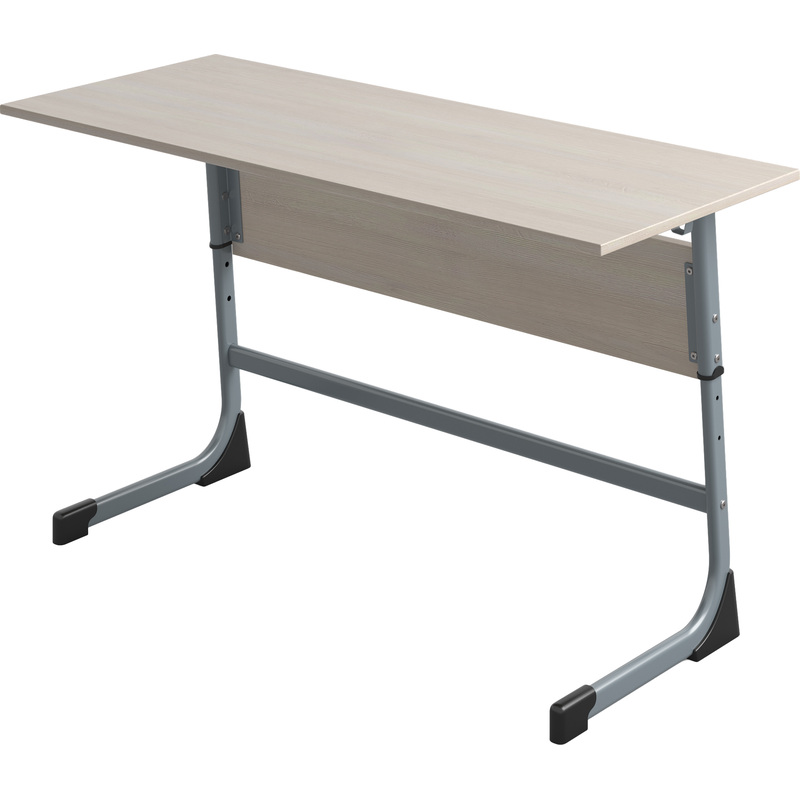 Изображение товара Парта растущая двухместная Комус Мебель шамони светлый/серый рост 3-5