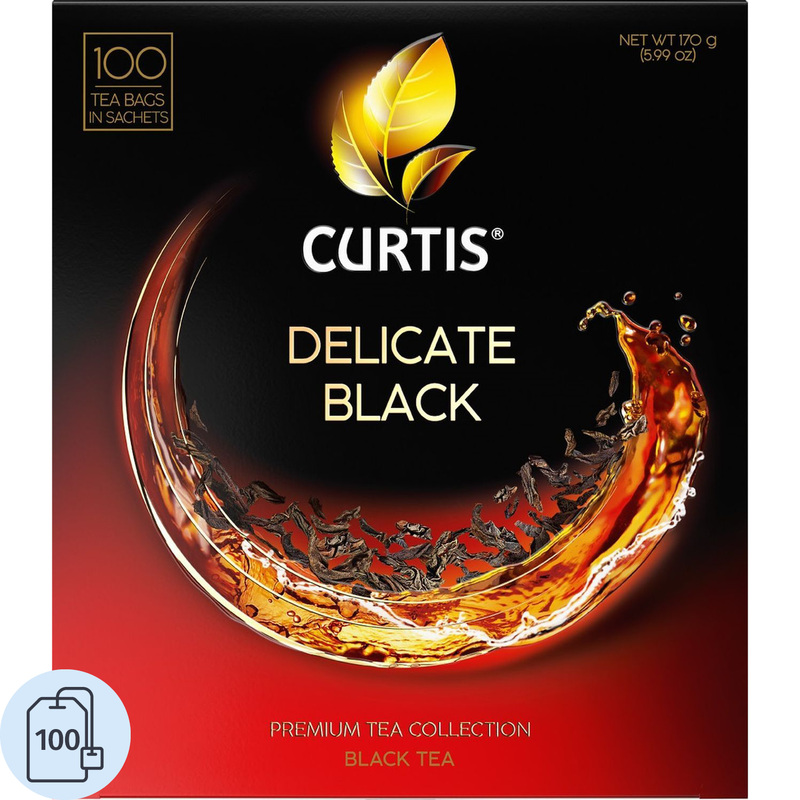 Изображение товара Чай черный Curtis Delicate Black 100 пакетов, высокогорный, классический вкус