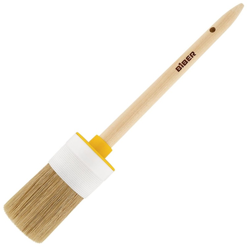 Изображение товара Кисть малярная круглая Бибер 31185 с натуральной щетиной 45 мм