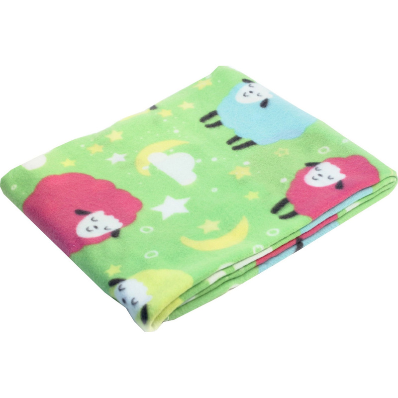 Изображение товара Плед Luscan Барашки на салатовом флисовом 130x150 см гипоаллергенный двусторонний