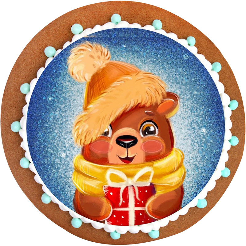 Изображение товара Пряник Пекарня Софи Фотопечать новогодняя 90 г (25 штук в упаковке)