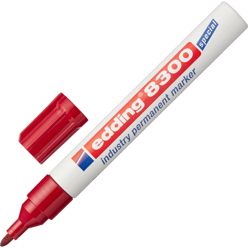 Изображение товара Маркер промышленный перманентный Edding E-8300/2 для агрессивной среды красный 1.5-3 мм