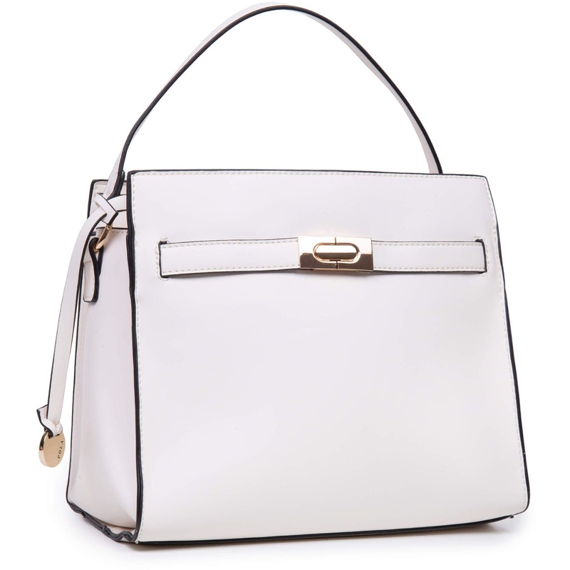 Изображение товара Женская повседневная сумка Polar белая из экокожи с замком и ремнем