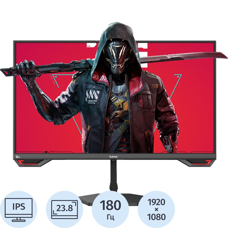 Изображение товара Монитор 23.8 IPS HDR FreeSync 180 Гц 4K для геймеров и работы Sanc G3