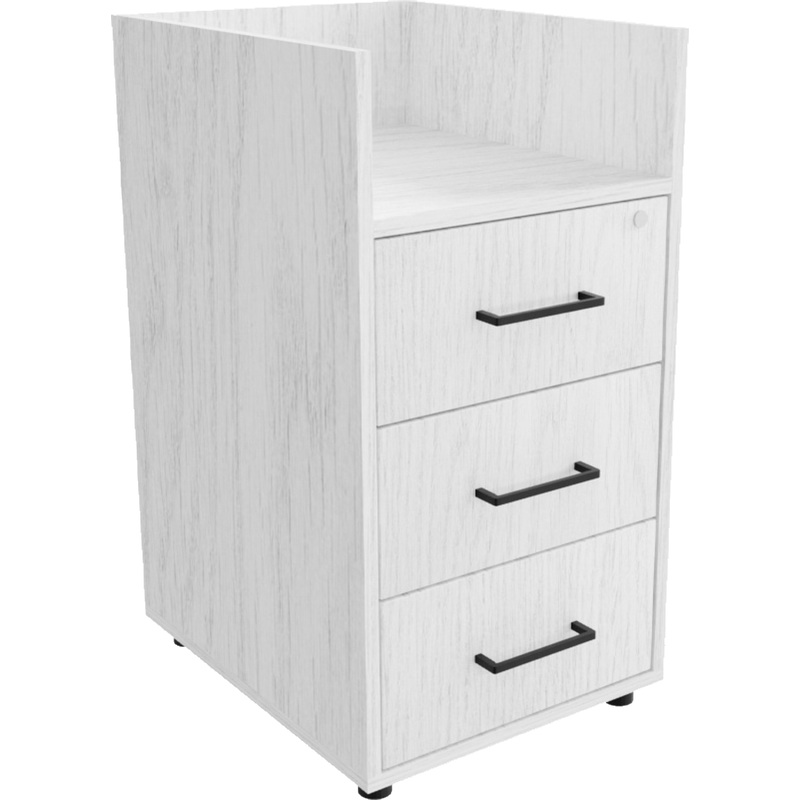 Изображение товара Тумба приставная Континент-Pro ТП50 с 3 ящиками и замком, ясень белый