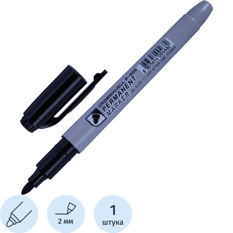 Изображение товара Перманентный маркер Crown Multi Marker Slim черный 2 мм круглый наконечник