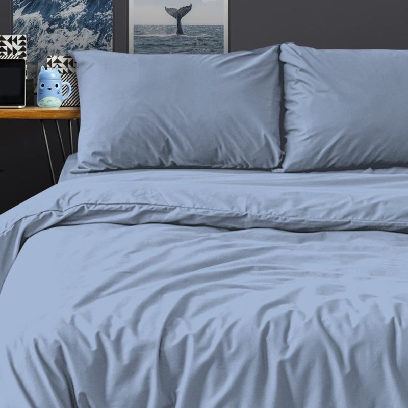 Изображение товара Комплект постельного белья Uniqcute Деним евро поплин 216x240, 50x70 см, 100% хлопок