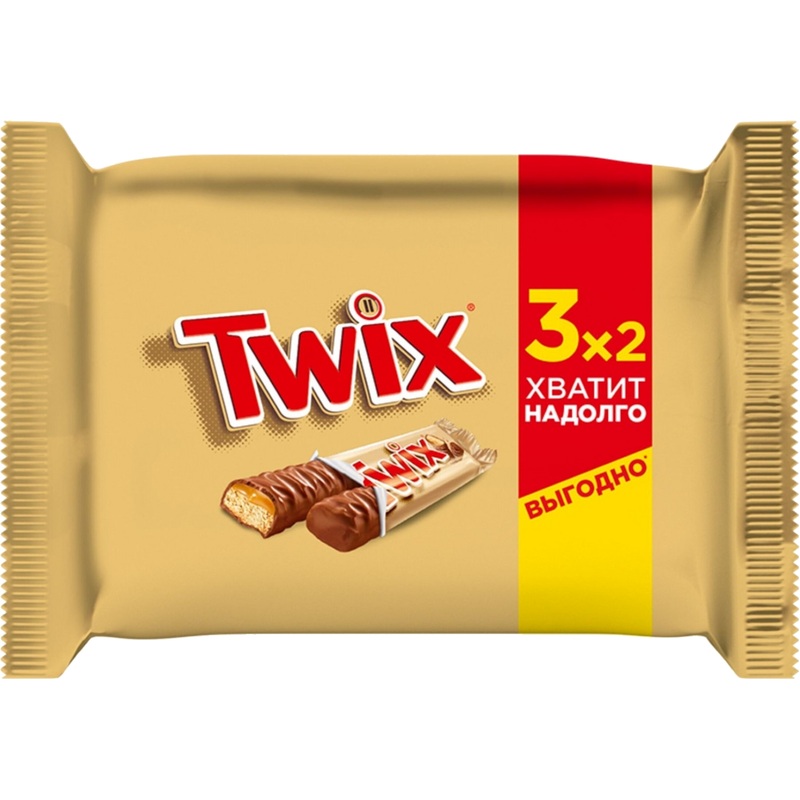Изображение товара Шоколадный батончик Twix с карамелью и печеньем, 3 штуки по 55 г