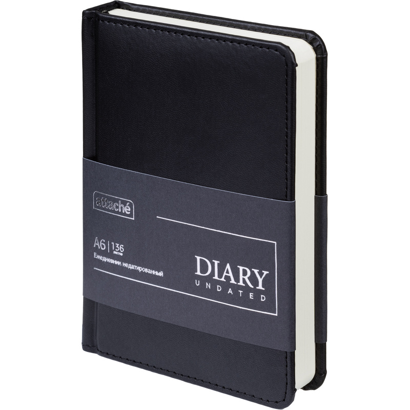 Изображение товара Ежедневник недатированный Attache Classic искусственная кожа А6 136 листов черный