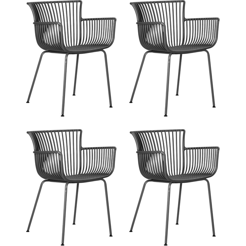 Изображение товара Стул обеденный DOBRIN ROSS чёрный (полипропилен, 4 штуки в упаковке)