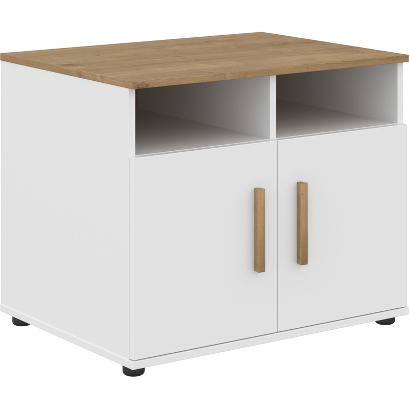 Изображение товара Тумба приставная для оргтехники Forta FPS 806 дуб гамильтон/белый премиум 802х600х660 мм