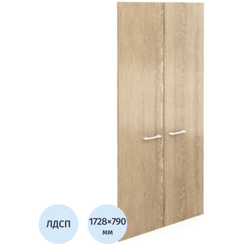 Изображение товара Двери высокие Alba AL-4.2 из ЛДСП дуб нельсон 790x1728 мм 2 шт