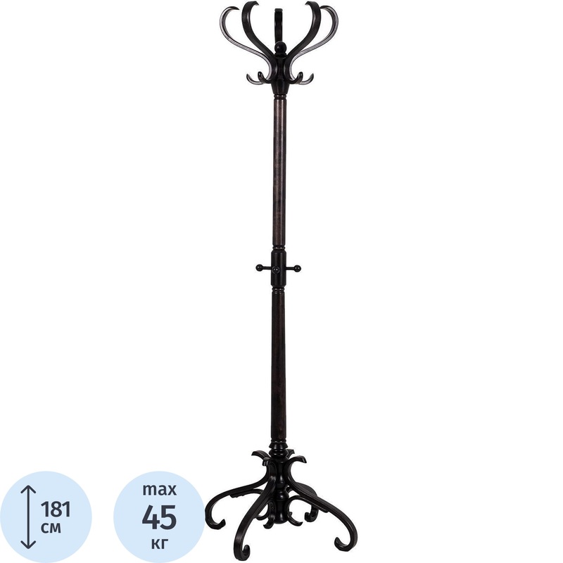 Изображение товара Вешалка напольная из массива дерева на 5 персон венге