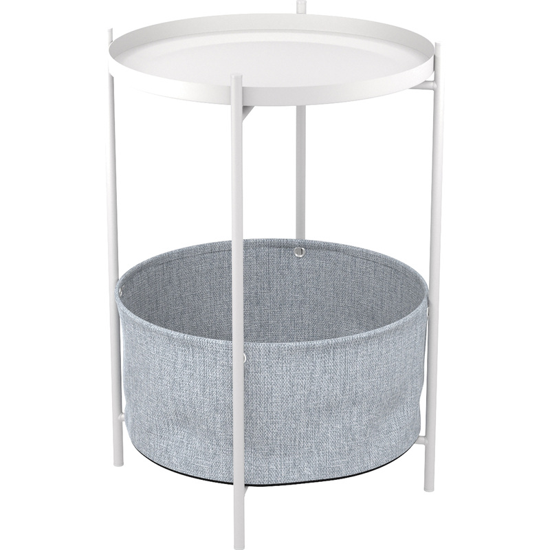 Изображение товара Стол журнальный Lavaris Берген (белый муар/белый, 370х370х520 мм)