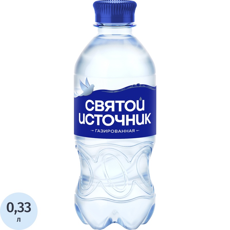 Изображение товара Вода питьевая Святой источник газированная 0.33 л