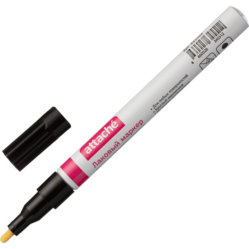 Изображение товара Промышленный лаковый маркер Attache черный 1-2 мм профессиональный для высокой температуры