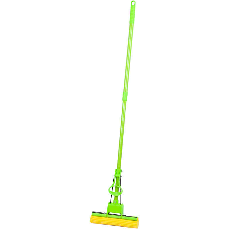 Изображение товара Губчатая швабра с отжимом и насадкой PVA 27x6 см рукоятка 120 см