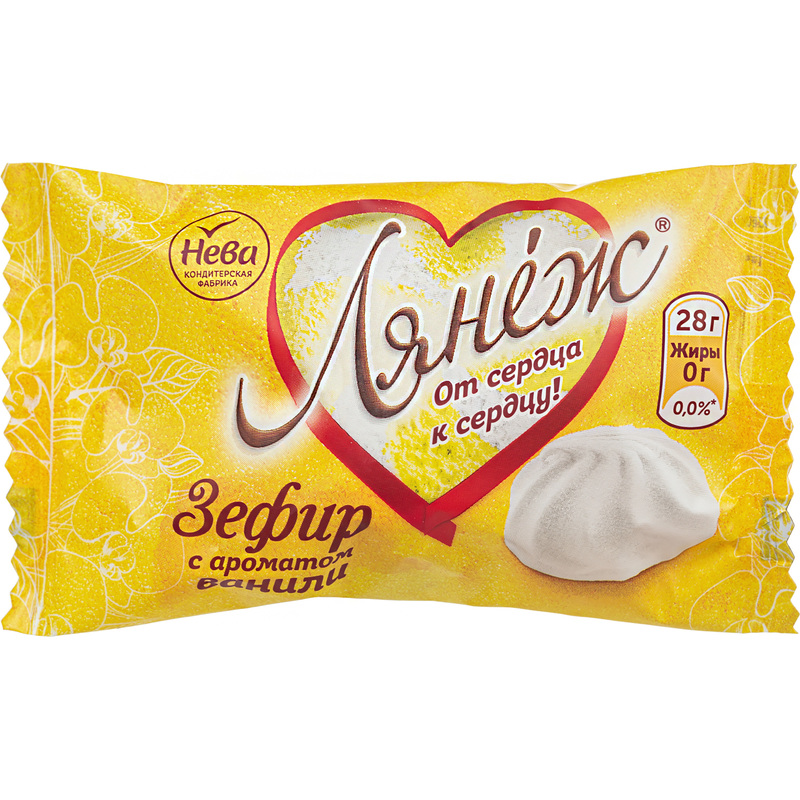 Изображение товара Зефир Нева Лянеж с ароматом ванили 120 штук по 28 г
