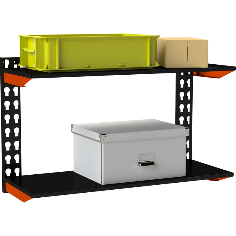 Изображение товара Стеллаж для хранения Fly 2 полки 1000х400х500 мм оранжевый/черный
