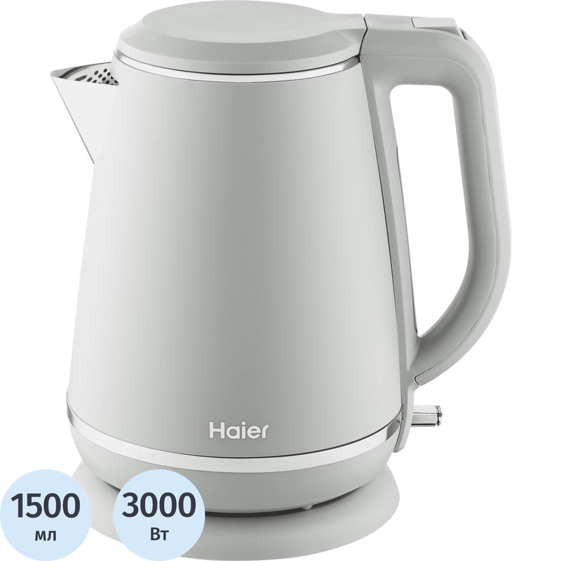 Изображение товара Электрический чайник Haier HK-502 белый 1500 мл мощность 3000 Вт автоматическое отключение