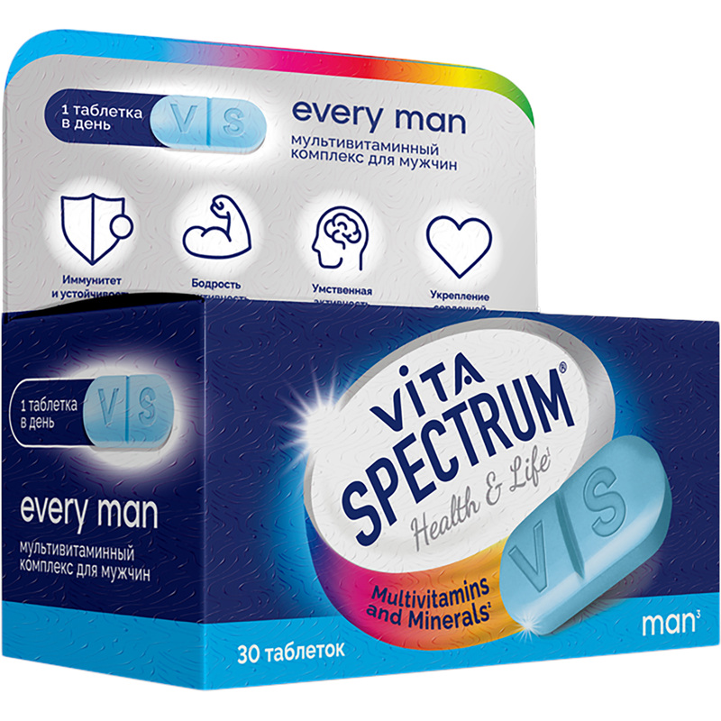 Изображение товара БАД к пище Витаспектрум Мультивитаминный комплекс для мужчин 30 таблеток