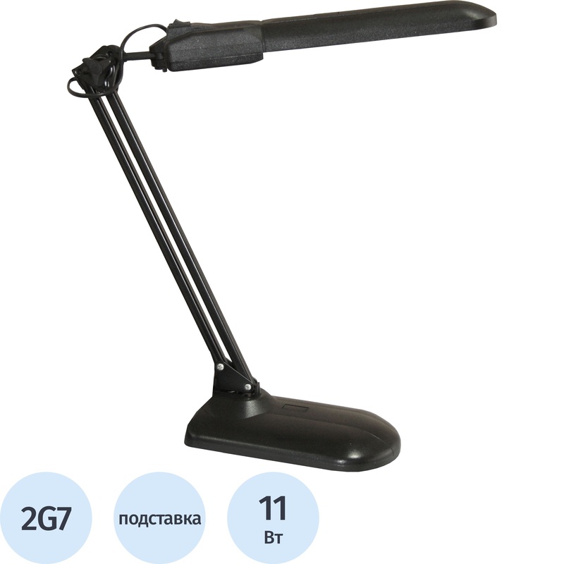 Изображение товара Светильник настольный Трансвит Дельта-У черный с механическим управлением